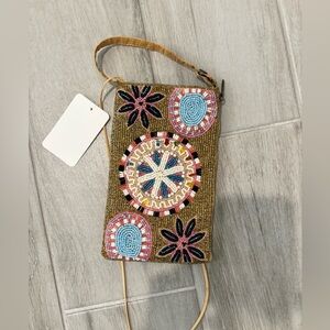 Bamboo Trading Co. beaded‎ wristlet/ cellphone purse